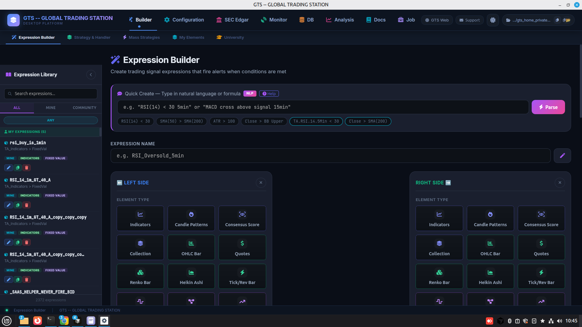 GTS Desk Expression Builder